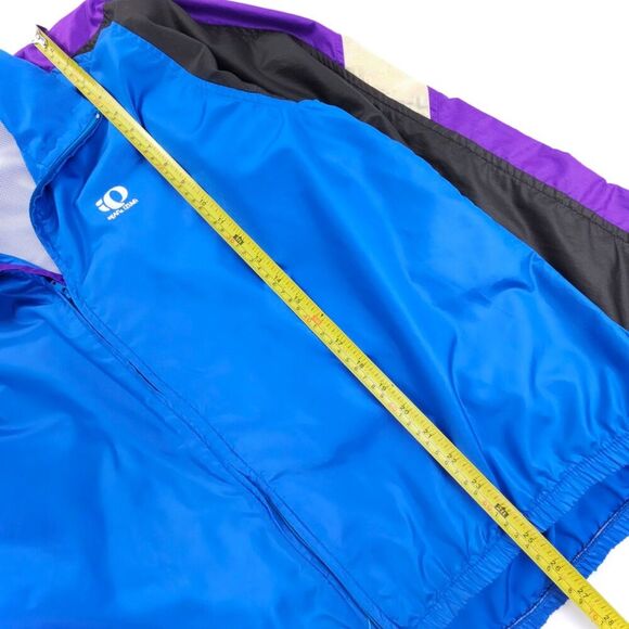 PEARL IZUMI Windbreaker Cycling Jacket Reflective Biking XL 90s Colorblock Blue - Picture 5 of 11